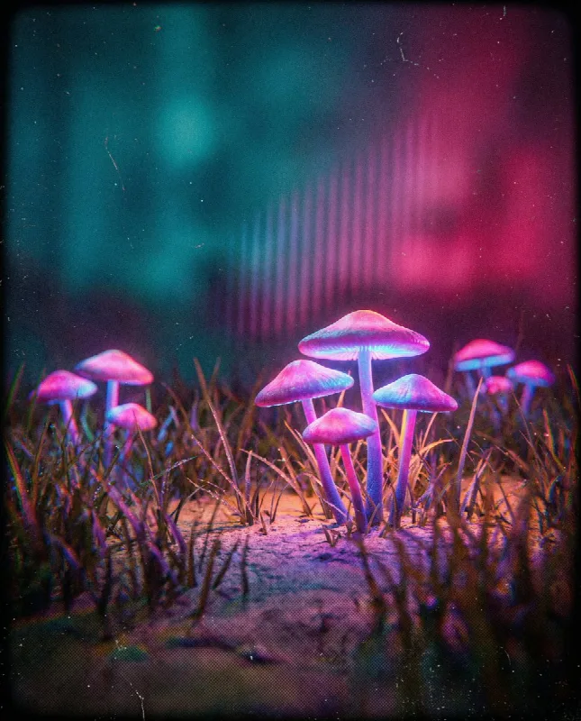 Neon Mushroom Cluster
