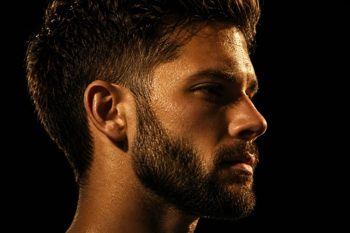 Golden Profile on Black