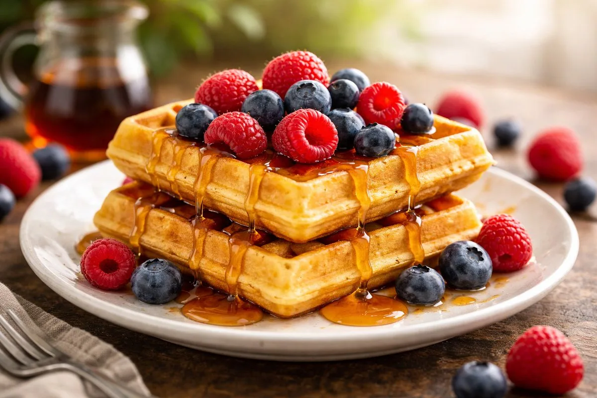Belgian Waffles with Berries