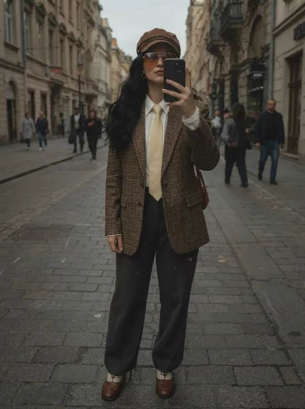 Vintage Tweed Street Selfie