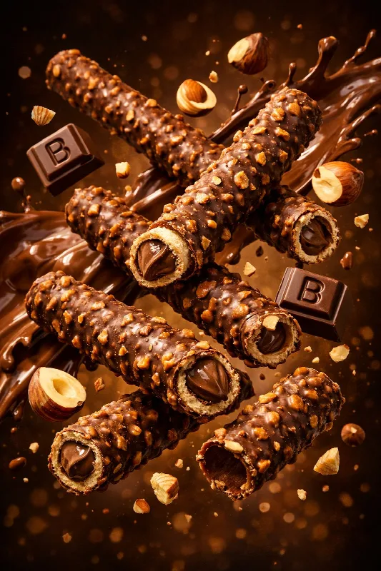 Chocolate Hazelnut Wafer Rolls