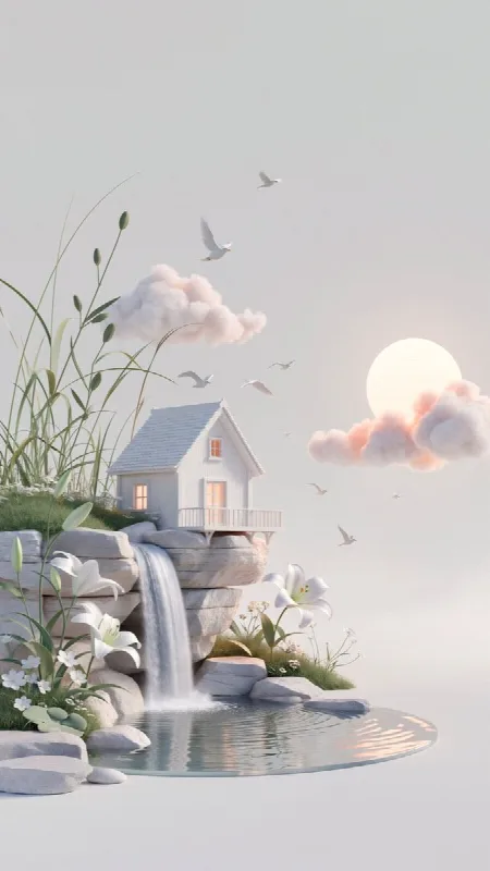 A Cottage Above the Waterfall