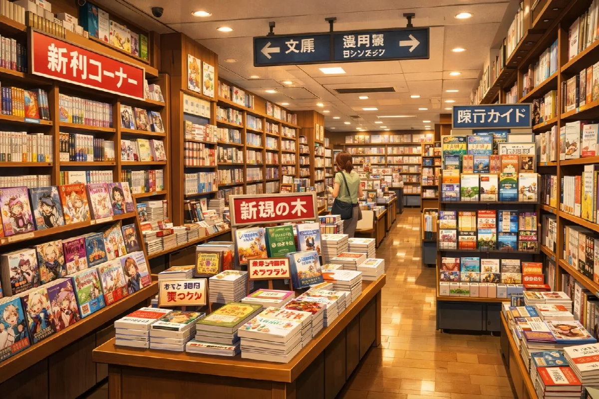Busy Japanese Bookstore