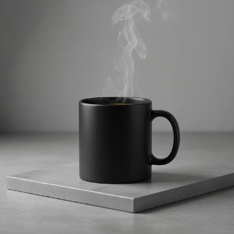 Matte Black Mug Studio Shot