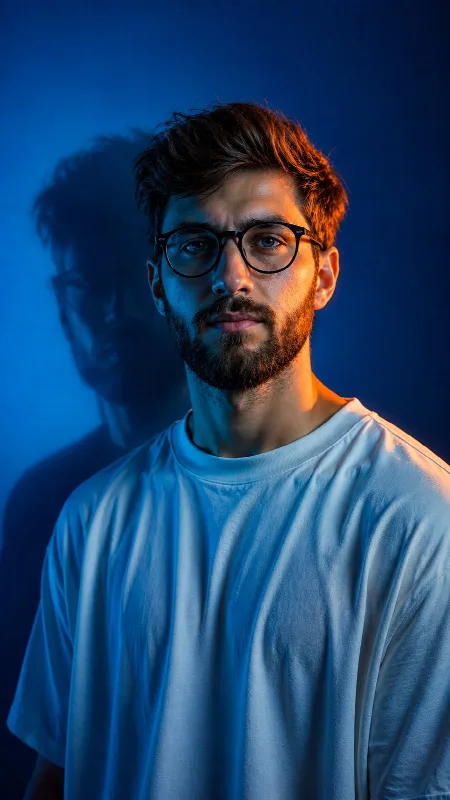 Blue Split Light Portrait