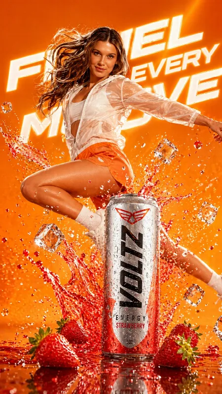Strawberry Energy Drink Ad