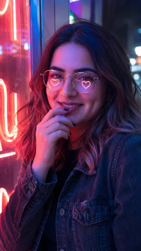 Neon Heart Glasses