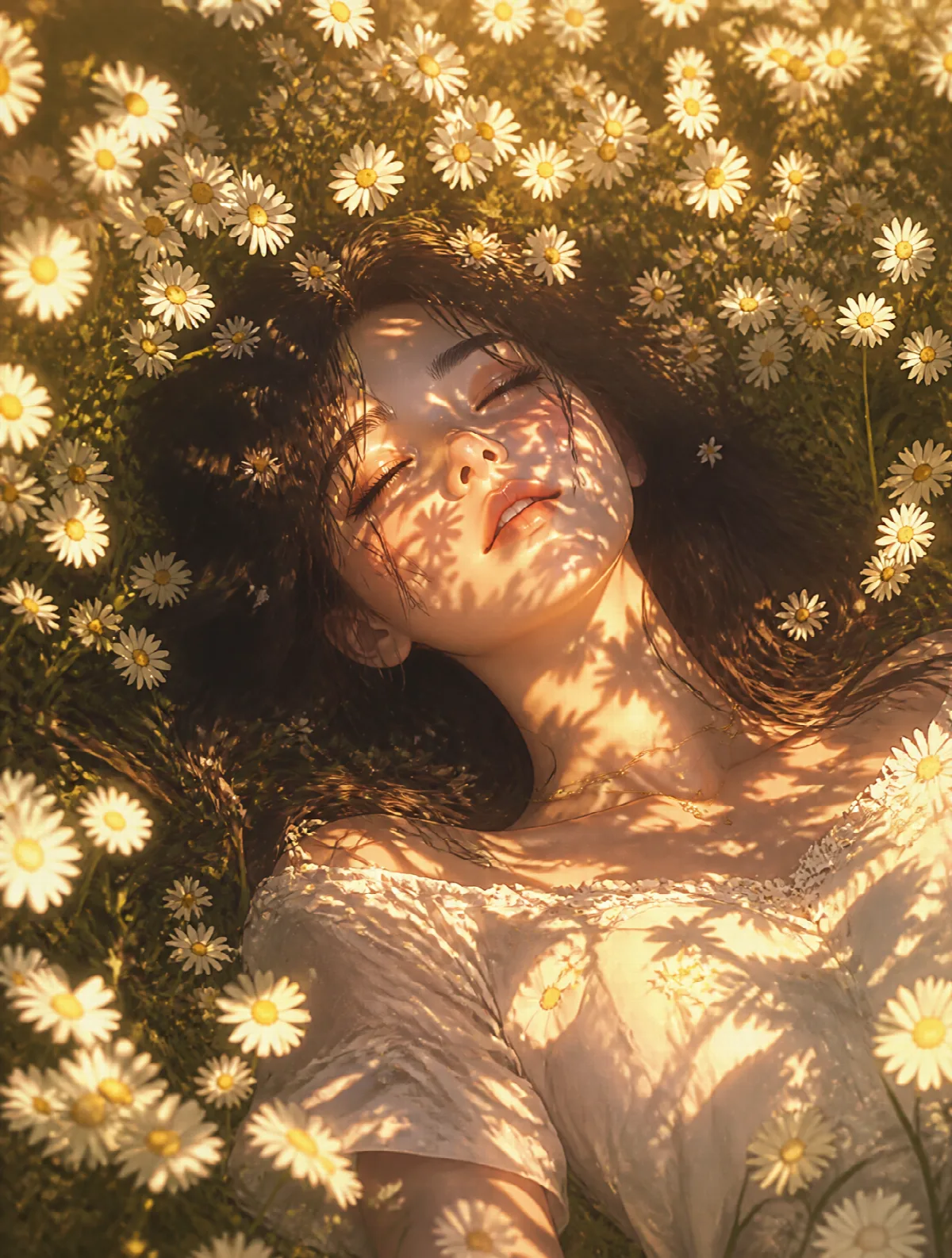 Sunlight Among Daisies