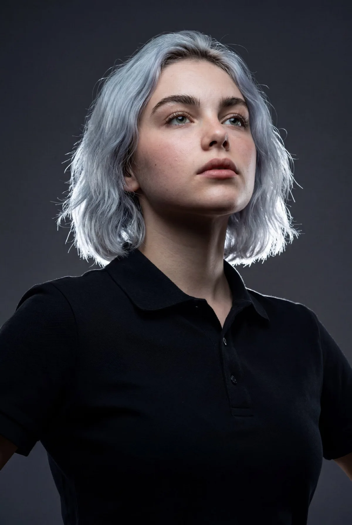 Silver Hair Studio Portrait
