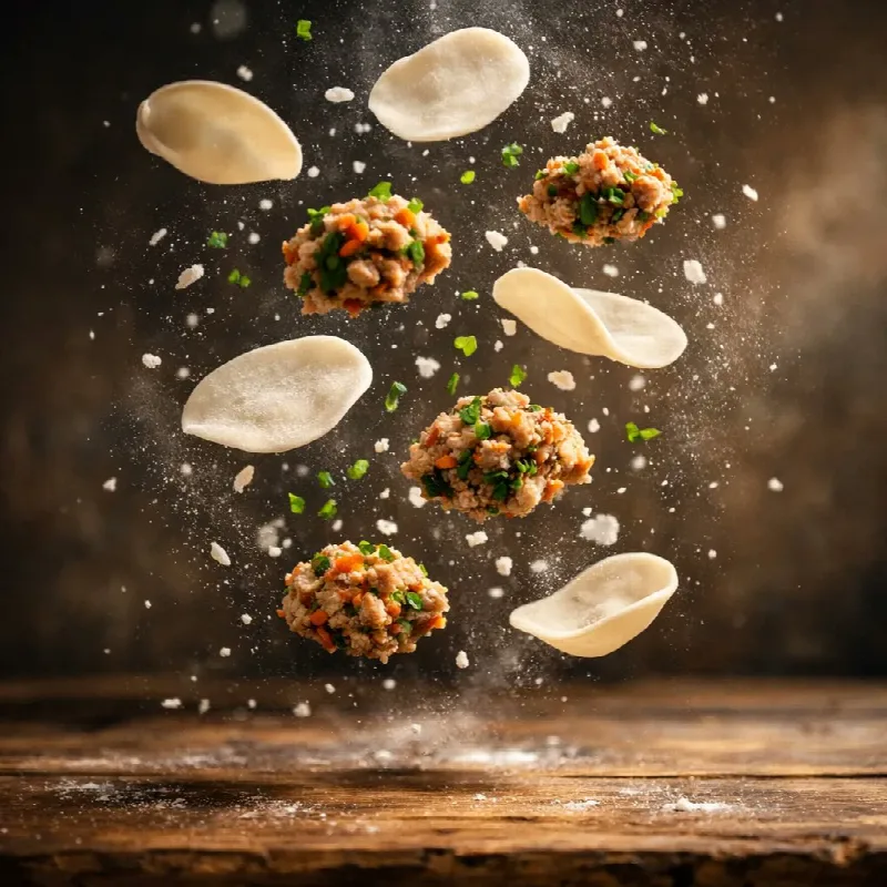Steamed Dumplings on Wood