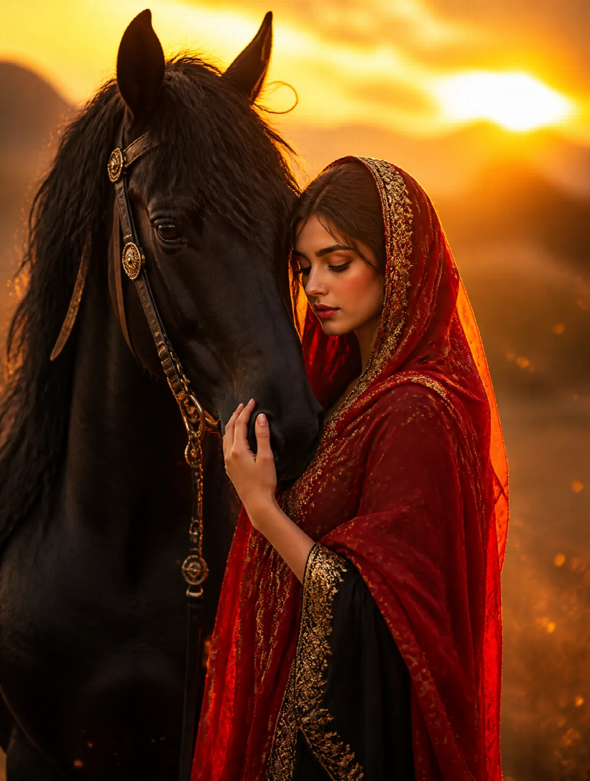 Red Veil and Black Stallion