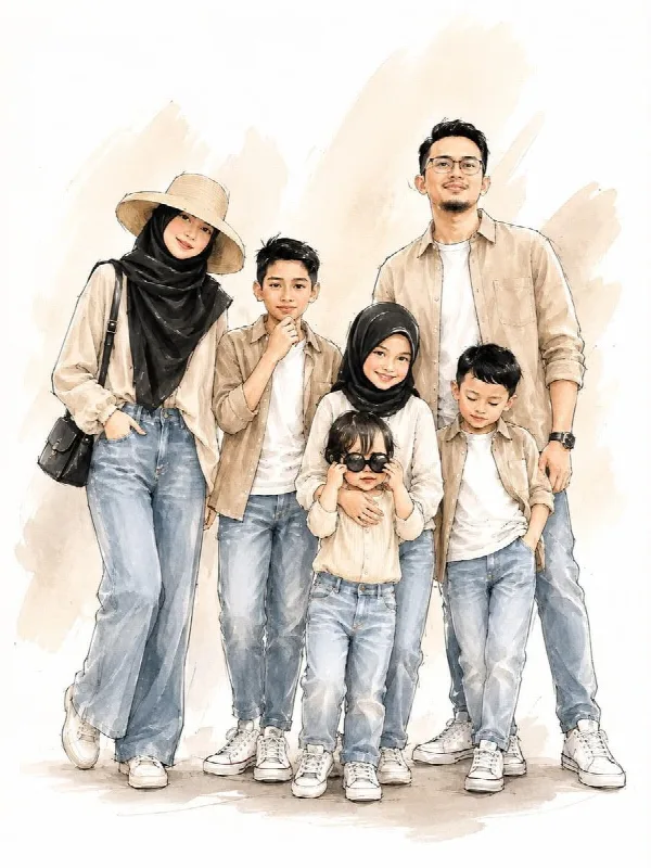 Family in Watercolor