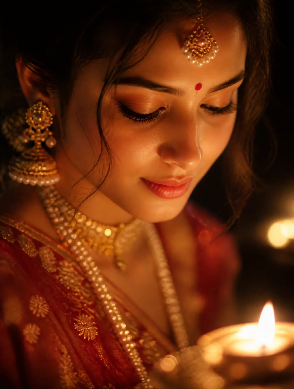 A Face in Diya Light