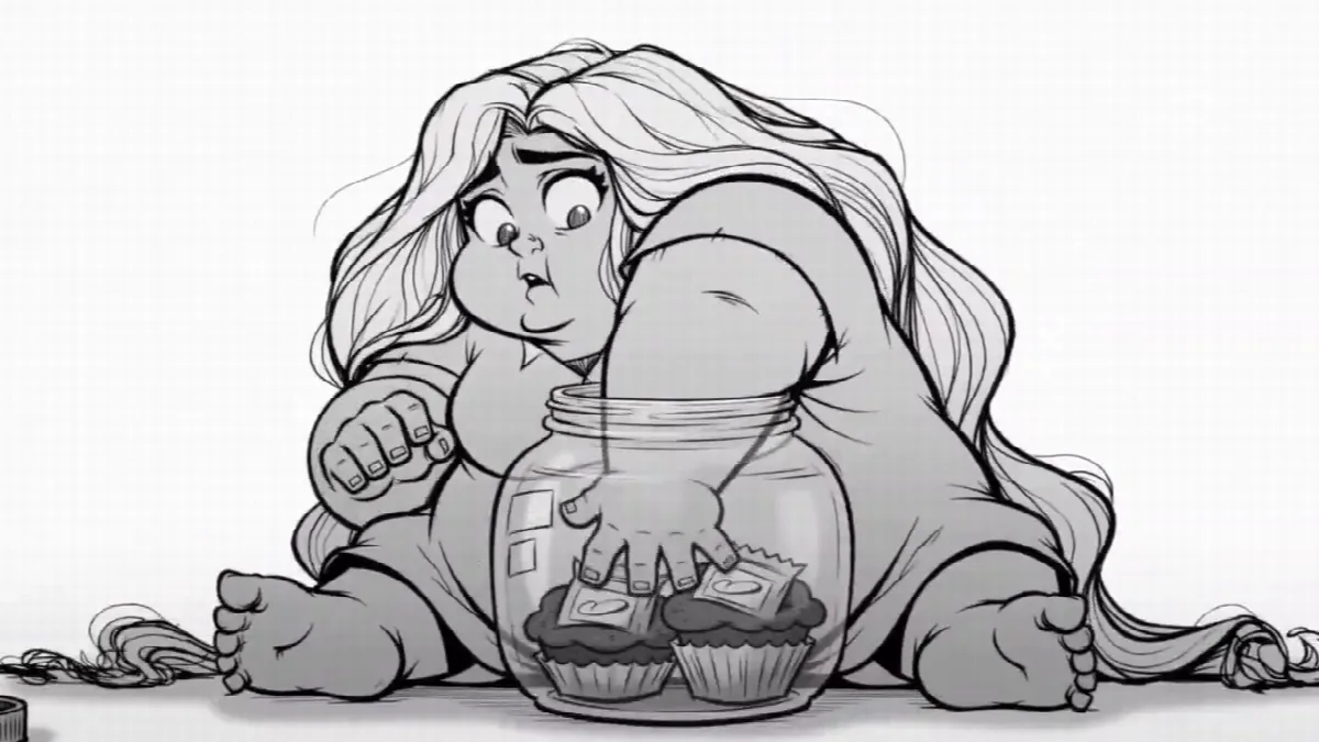 Cupcake Jar Cartoon Mishap