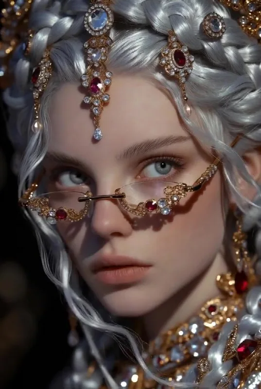 Jeweled Round Glasses