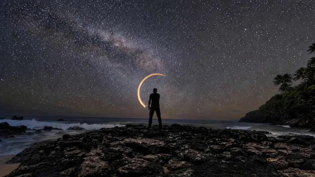 Amber Light Painting Vortex