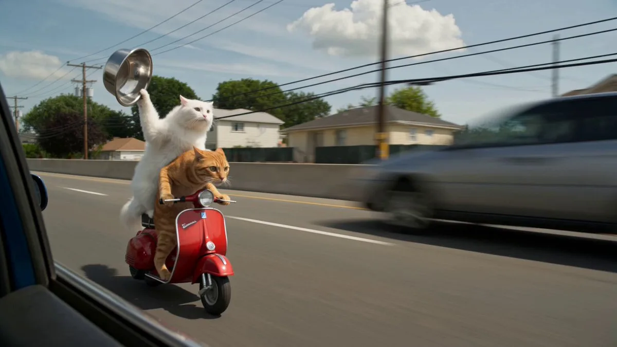 Cats on a Scooter