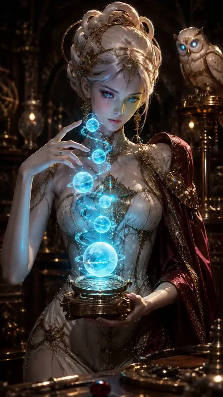 Enchantress With a Mechanical Owl