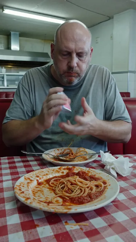 Messy Spaghetti Diner Meal