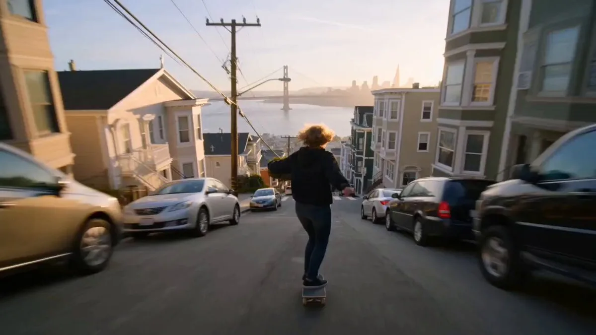 Downhill Skater Follow Cam