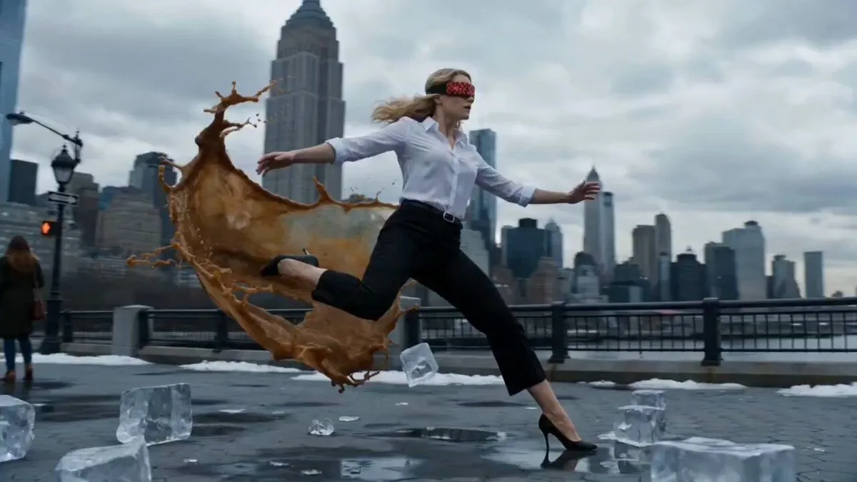 Icy Sidewalk Slip in Bullet Time